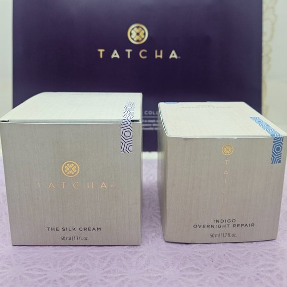 TATCHA The Silk Cream + Indigo Overnight Repair AM + PM Duo: NIB - Picture 3 of 6